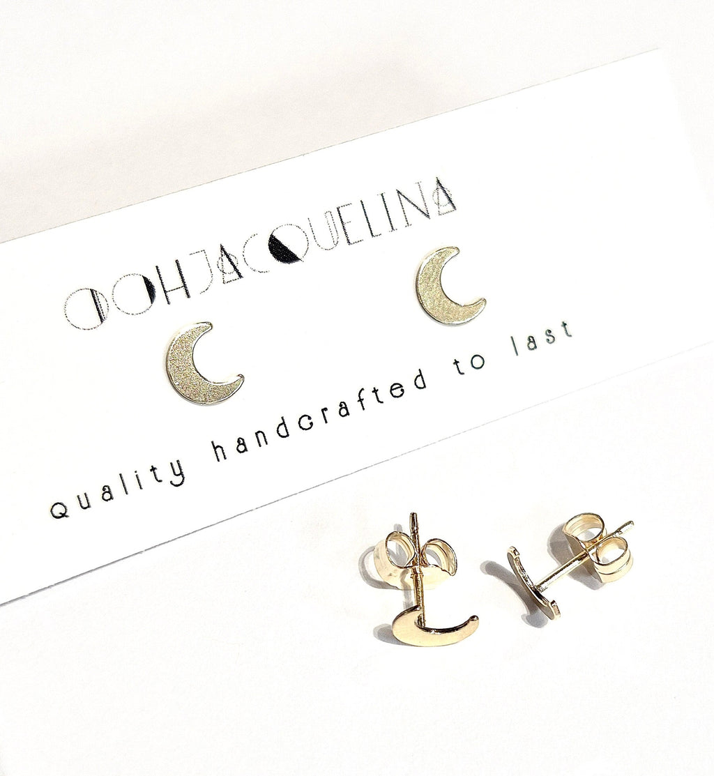 14K GF Mini Moon stud earrings