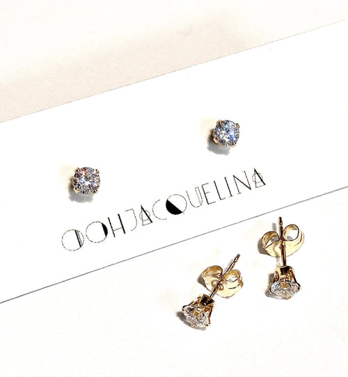 14K GF or Sterling Silver Swarovski stud earrings