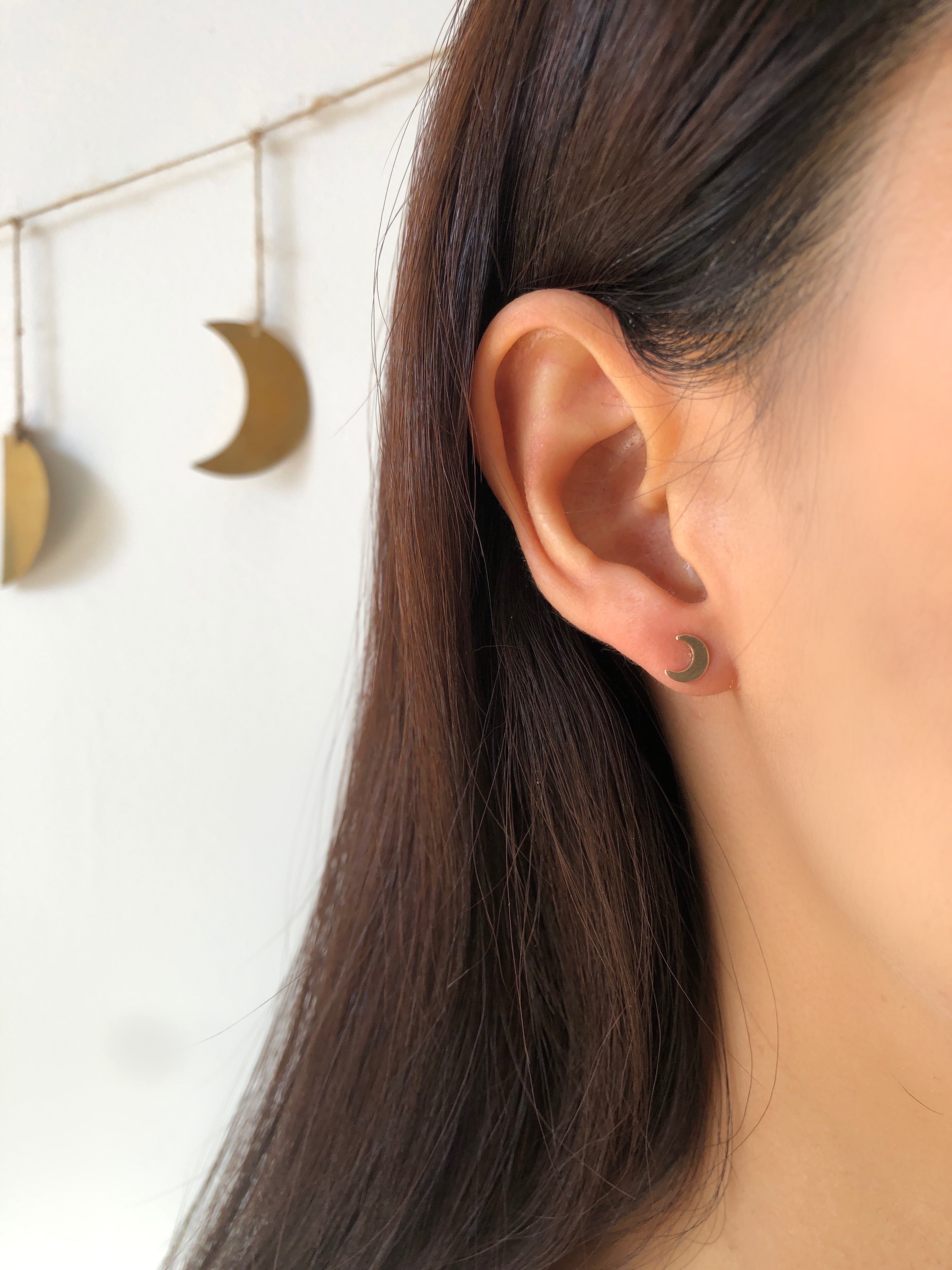 14K GF Mini Moon stud earrings