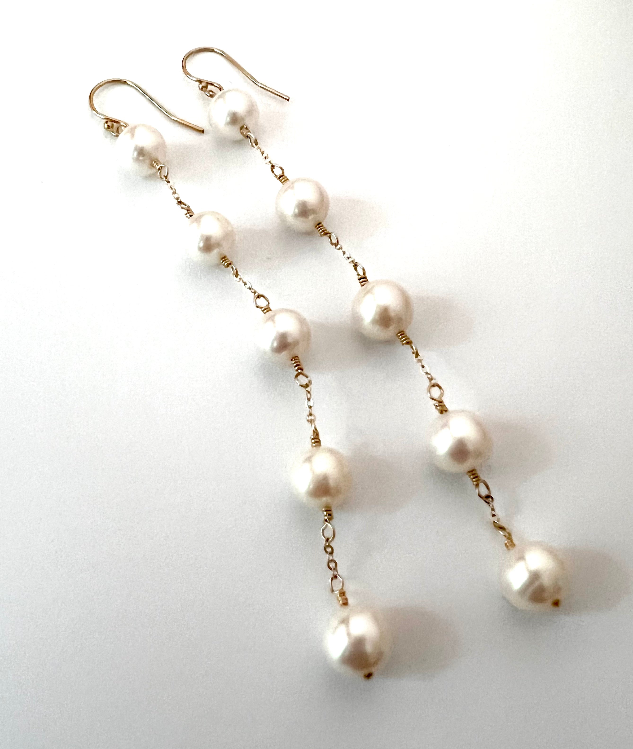 3, 4 or 5 Pearl spacer earrings